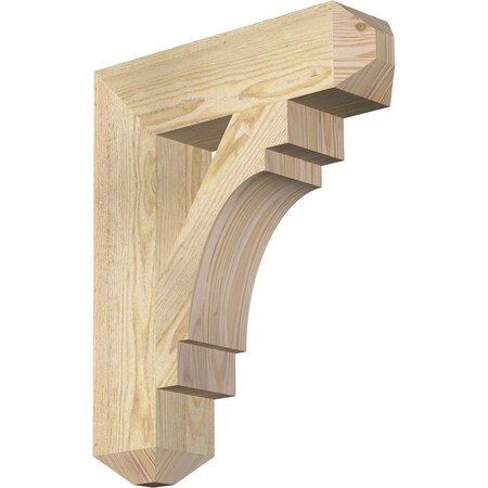 Ekena Millwork Merced Craftsman Rough Sawn Bracket, Douglas Fir, 4"W x 16"D x 20"H BKT04X16X20MRC04RDF